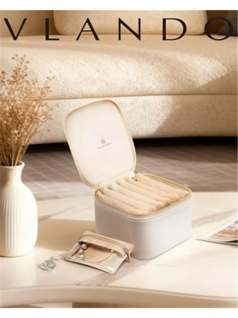 Travel Jewelry Organizer Box Portable Jewelry Case Ring Earring Storage
